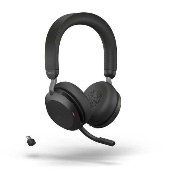Jabra Evolve2 75 Auriculares estéreo inalámbricos supraaurales - USB-C - Para MS Teams - Con soporte de carga - Negro - Binaural - Auricular - 3000 cm - Bluetooth - 20 Hz a 20 kHz - Micrófono con tecnología MEMS - Cancelación de ruido - Estéreo - USB tipo