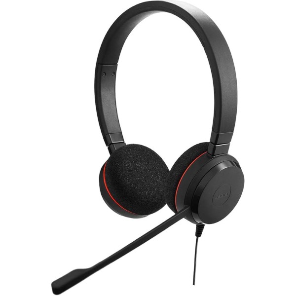Auriculares Jabra Evolve 20 - Certificación Microsoft Teams - Estéreo - USB tipo C, USB tipo A - Con cable - 20 Hz a 20 kHz - supraaurales, supraaurales - Binaural - Supraaural - Cable de 6,89 pies - Condensador electret, micrófono unidireccional - Negro