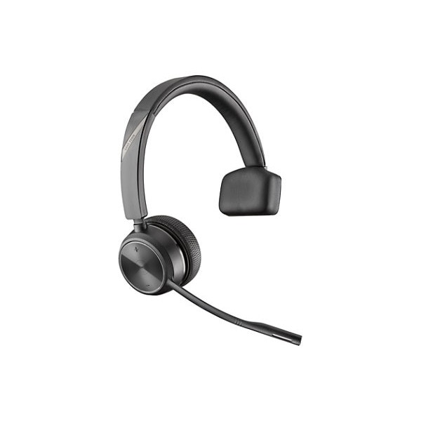 Auriculares de oficina HP Poly Savi 7210 - Mono - Inalámbricos - DECT 6.0 - 393,7 pies - Supraaurales - Monoaural - Auricular - Cancelación de ruido, Micrófono omnidireccional - Cancelación de ruido - Negro