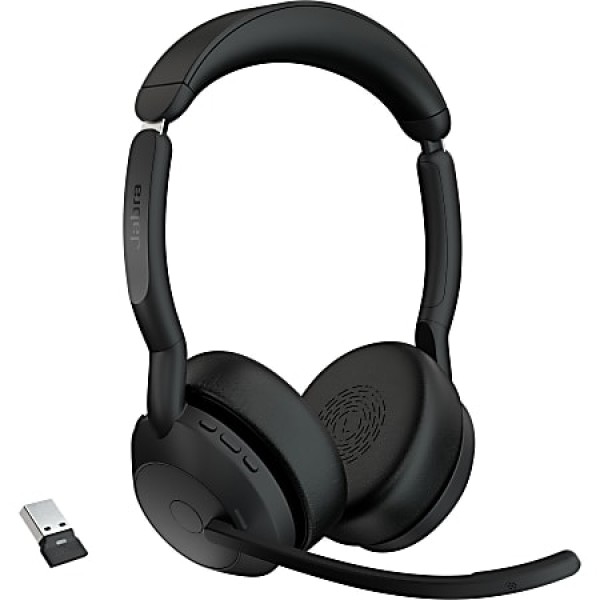 Auriculares Jabra Evolve2 55 - Estéreo - Inalámbrico - Bluetooth - 98,4 pies - 20 Hz a 20 kHz - Supraaural - Binaural - Supraaural - Tecnología MEMS, Micrófono con cancelación de ruido - Cancelación de ruido