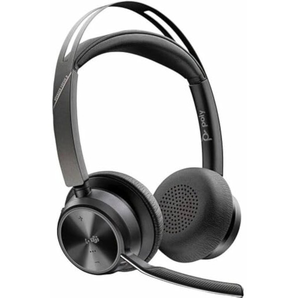 Auriculares USBC-C certificados por Microsoft Teams HP Poly Voyager Focus 2 + adaptador USB-C/A TAA - Certificación de Microsoft Teams - Asistente de Google, Siri - Estéreo - USB tipo C - Con cable/inalámbrico - Bluetooth - 298.6 pies - Sobre la cabeza - 