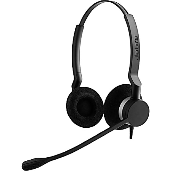 Auriculares Jabra BIZ 2300 QD - Estéreo - Desconexión rápida - Con cable - Sobre la cabeza - Binaural - Supraaural - Micrófono con cancelación de ruido - Negro