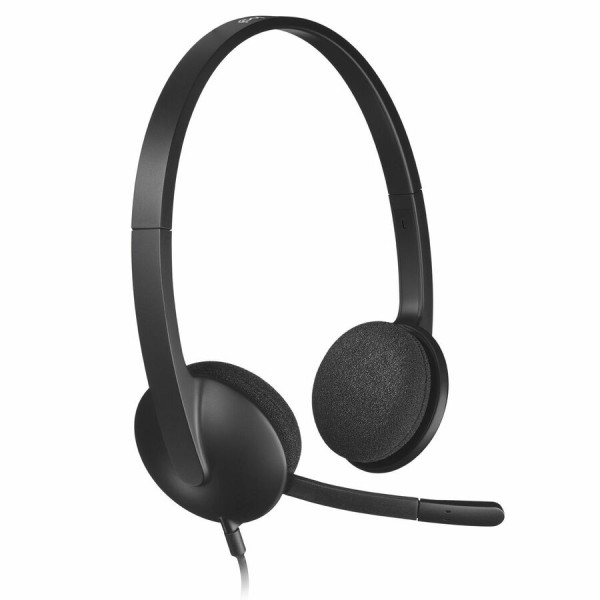 Auriculares USB Logitech H340 con micrófono con cancelación de ruido - Estéreo - USB - Con cable - 20 Hz a 20 kHz - Sobre la cabeza - Binaural - Semiabierto - Cable de 6 pies - Negro