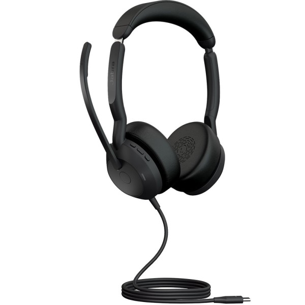 Auriculares estéreo USB C Jabra Evolve2 50 - Certificación de Microsoft Teams - Estéreo - USB tipo C - Con cable/inalámbrico - Bluetooth - 98,4 pies - 20 Hz a 20 kHz - Supraaural, binaural - Supraaural - Cable de 5,58 pies - Tecnología MEMS, micrófono con