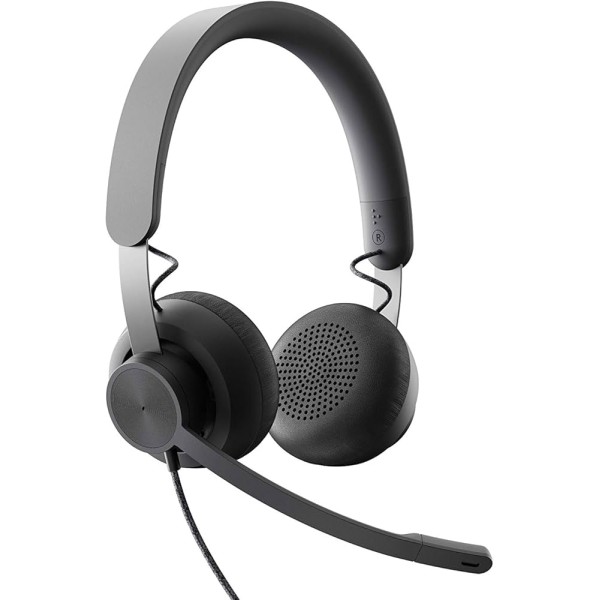 Logitech Zone Auriculares con cancelación de ruido con cable, USB-C con adaptador USB-A, grafito - Estéreo - USB tipo C - Con cable - 32 ohmios - 20 Hz a 16 kHz - Sobre la cabeza - Binaural - Circumaural - Cable de 6,23 pies - Micrófono unidireccional y o