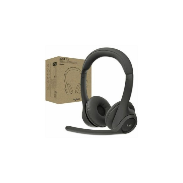 Logitech Zone 305 for Business, Auriculares inalámbricos Bluetooth con micrófono, para Google Meet, Google Voice, Zoom, Compatible con Windows, Mac, Chrome, Linux, iOS, iPadOS, Android, Negro - Estéreo - Inalámbrico - Bluetooth - 98,4 pies - 32 Ohm - 50 H