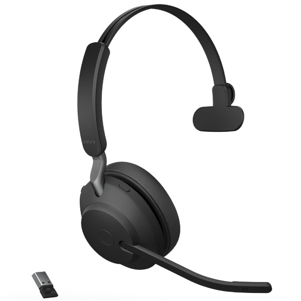 Auriculares Jabra Evolve2 65 - Mono - USB Tipo C - Inalámbricos - Bluetooth - Sobre la cabeza - Monoaural - Supraaural - Negro