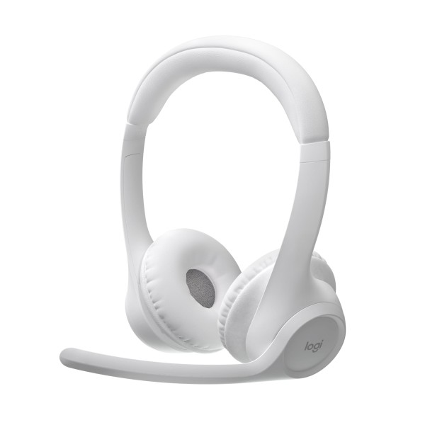 Logitech Zone 300 Auriculares inalámbricos Bluetooth con micrófono con cancelación de ruido, compatibles con Windows, Mac, Chrome, Linux, iOS, iPadOS, Android - Blanco roto - Estéreo - Inalámbrico - Bluetooth - 98,4 pies - 50 Hz a 20 kHz - Sobre la cabeza