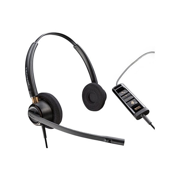 Auriculares estéreo HP Poly EncorePro 525 USB-A - Certificación de Microsoft Teams - Estéreo - USB tipo A - Con cable - supraaurales, supraaurales - Binaural - Supraaural - Cable de 6,84 pies - Cancelación de ruido, micrófono omnidireccional - Cancelación