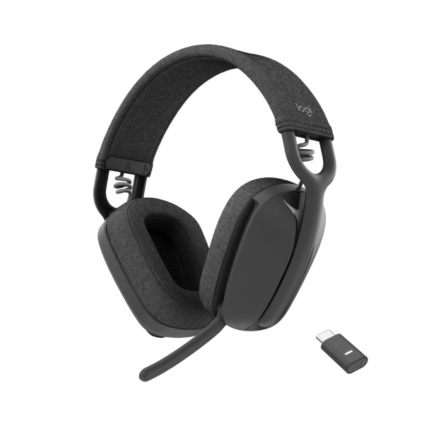 Auriculares inalámbricos Bluetooth® Logitech Zone Vibe con receptor USB y micrófono con cancelación de ruido - Auriculares Bluetooth inalámbricos Logitech Zone Vibe con micrófono con cancelación de ruido, USB-A, USB-C, para Google Meet, Google Voice, Zoom