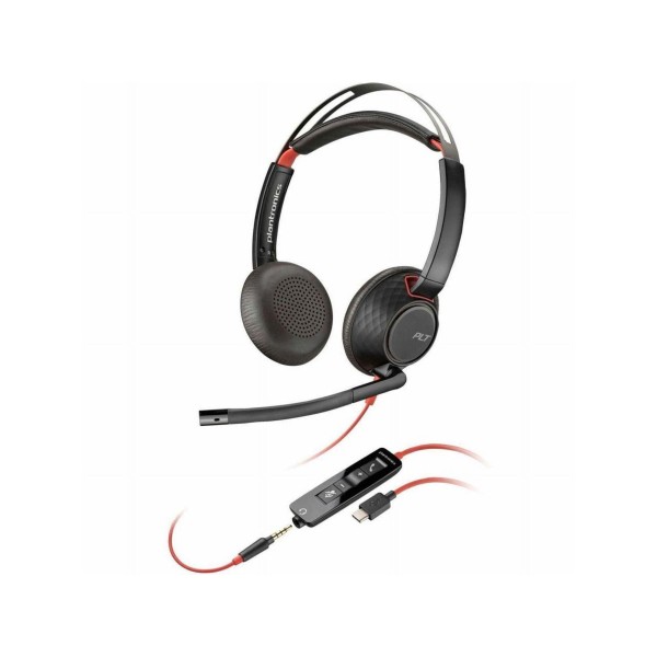 Auriculares estéreo USB-A HP Poly Blackwire 5220 (a granel) - Certificación de Microsoft Teams - Estéreo - Miniteléfono (3,5 mm), USB tipo A - Con cable - 32 ohmios - 20 Hz a 20 kHz - Supraaural, supraaural - Binaural - Supraaural - Cable de 7,12 pies - M
