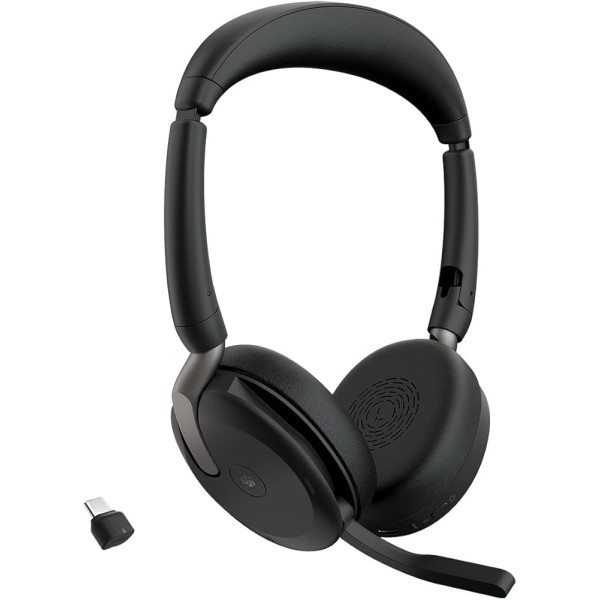 Jabra Evolve2 65 Flex Auriculares para MS - Estéreo - Inalámbrico - Bluetooth - 98,4 pies - 20 Hz - 20 kHz - Supraaural - Binaural - Tecnología MEMS, Micrófono con cancelación de ruido - Cancelación de ruido