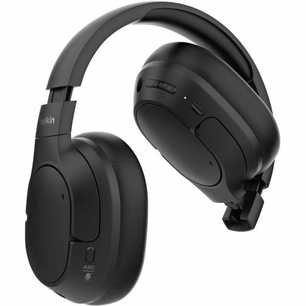 Belkin SoundForm Isolate - Auriculares supraaurales con cancelación de ruido - Estéreo - USB tipo C, miniteléfono (3,5 mm) - Con cable/inalámbrico - Bluetooth - 32,8 pies - 20 Hz a 20 kHz - Sobre la oreja, sobre la cabeza - Binaural - Circumaural - Cable 