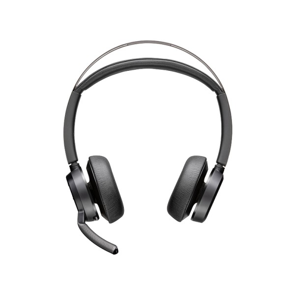 Auriculares HP Poly Voyager Focus 2 USB-C-C + adaptador USB-C/A + soporte de carga - Asistente de Google, Siri - Estéreo - USB tipo C - Con cable/inalámbrico - Bluetooth - 298.6 pies - Sobre la cabeza - Binaural - Supra-aural - Cable de 4