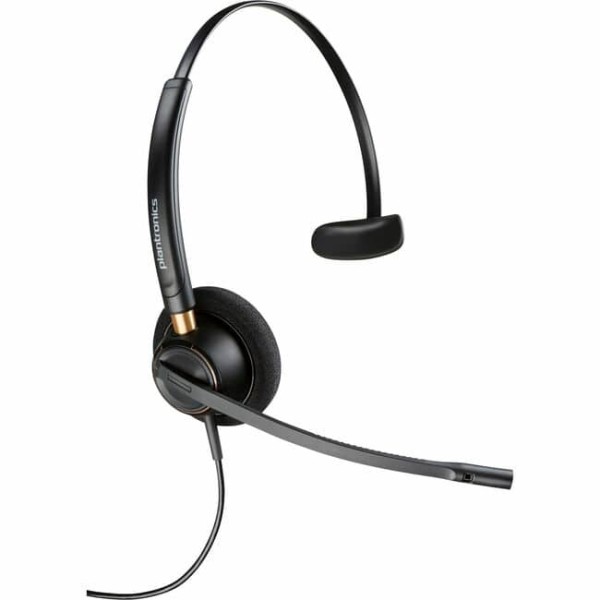 Micrófono de tubo de voz HP Poly EncorePro 510V con auricular monoaural de desconexión rápida TAA - Mono - Miniteléfono (3,5 mm) - Con cable - 20 Hz a 10 kHz - Sobre la cabeza, supraaural - Monoaural - Supraaural - Cable de 2,58 pies - Cancelación de ruid