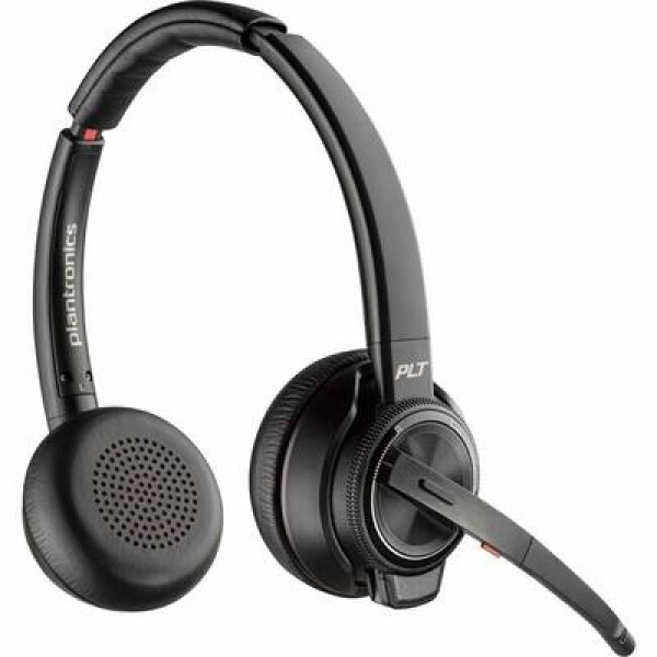Auriculares HP Poly Savi 8220 UC DECT USB-A - Estéreo - True Wireless - Bluetooth/DECT - 450 pies - 20 Hz a 20 kHz - Supraaurales - Binaural - Abierto - Micrófono omnidireccional con cancelación de ruido - Cancelación de ruido - Negro