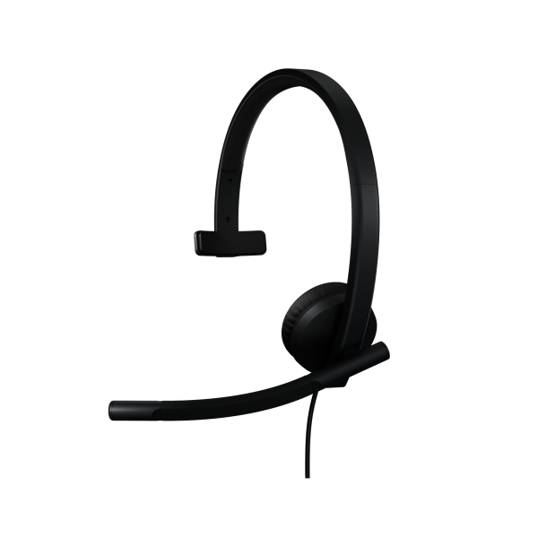 Logitech H570e Auriculares mono con cable USB, USB-A, micrófonos con cancelación de ruido, controles en línea, certificados para Microsoft Teams, negro - Certificación de Microsoft Teams - Mono - USB tipo A - Con cable - 20 Hz - 20 kHz - Sobre la cabeza -