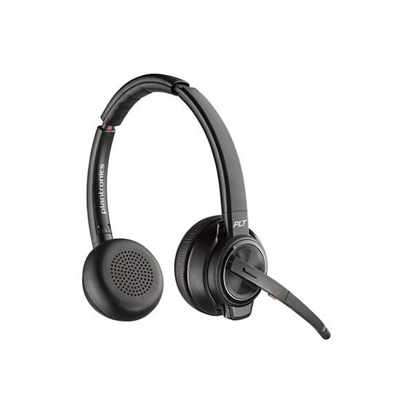 Auriculares HP Poly Savi 8220 UC con certificación Microsoft Teams DECT 1920-1930 MHz USB-A - Estéreo - Inalámbrico - Bluetooth/DECT - 590,6 pies - 20 Hz a 20 kHz - Supraaurales, supraaurales - Binaural - Auricular - Micrófono omnidireccional con cancelac
