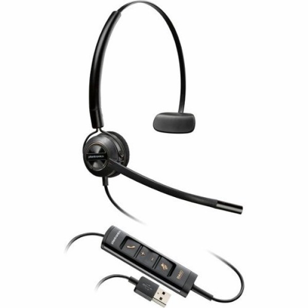 Auriculares convertibles HP Poly EncorePro 545 USB-A - Certificación de Microsoft Teams - Mono - USB tipo A - Con cable - Over-the-head, On-ear - Monoaural - Supra-aural - Cable de 7,15 pies - Cancelación de ruido, micrófono omnidireccional - Cancelación 