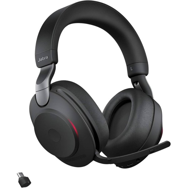 Auriculares inalámbricos Jabra Evolve2 85 - Estéreo - Inalámbricos - Bluetooth - 98,4 pies - Sobre la cabeza - Binaural - Supraaural - Cancelación de ruido - Negro