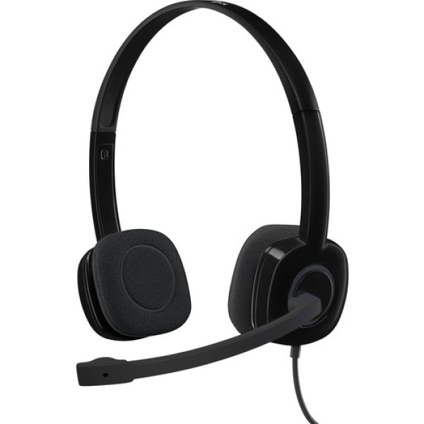 Auriculares estéreo Logitech H151 con micrófono giratorio (negro) - Estéreo - CONEXIÓN DE AUDIO DE 3,5 MM - Con cable - Control en línea - 22 ohmios - 20 Hz - 20 kHz - Sobre la cabeza - Cable de 5,9 pies - Negro - Estéreo - Miniteléfono (3,5 mm) - Con cab