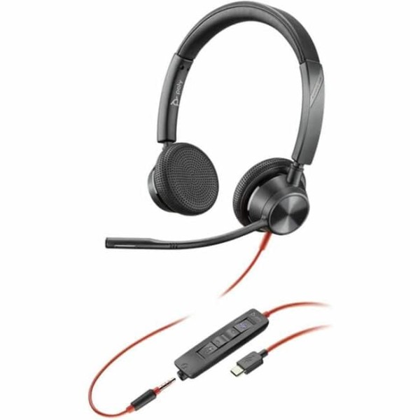 Auriculares HP Poly Blackwire 3325 - Certificación de Microsoft Teams - Estéreo - USB tipo C, miniteléfono (3,5 mm) - Con cable - 32 ohmios - 20 Hz a 20 kHz - Supraaural, binaural - Supraaural - Cable de 7 pies - Micrófono omnidireccional con cancelación 
