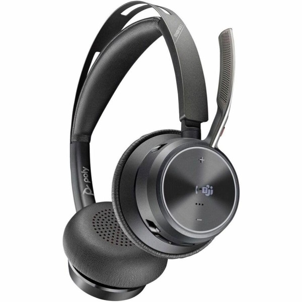 Auriculares USBC-C certificados por Microsoft Teams HP Poly Voyager Focus 2 + adaptador USB-C/A - Certificación de Microsoft Teams - Asistente de Google, Siri - Estéreo - USB tipo C - Con cable/inalámbrico - Bluetooth - 298.6 pies - Sobre la cabeza - Bina