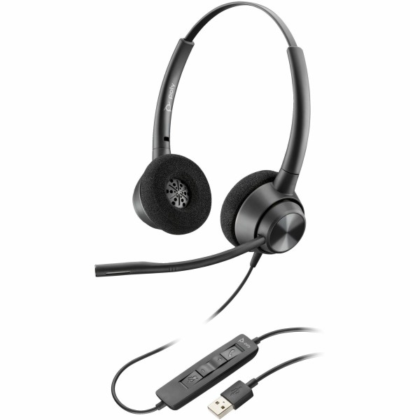 Auriculares monoaurales USB-A HP Poly EncorePro 310 TAA - Certificación Microsoft Teams - Estéreo - USB tipo A - Con cable - 32 ohmios - 50 Hz a 8 kHz - Supraaurales - Binaural - Auricular - Cancelación de ruido, micrófono unidireccional - Cancelación de 